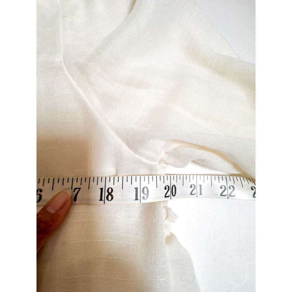 Free People Ivory Button Up High Low Tunic Embroidered Cutout Back M - Picture 13 of 14